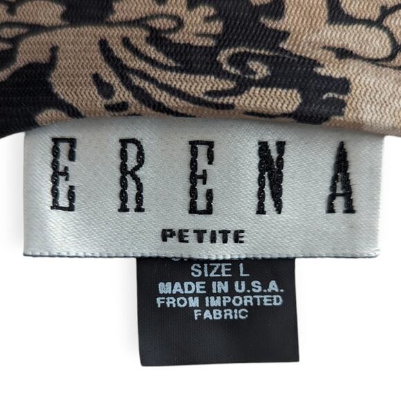 90's Stretch Mesh V-Neck Top ~ Eclectic Victorian Scrollwork Collage - Picture 5 of 8